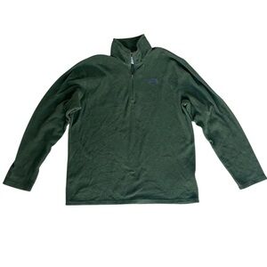 North Face Quarter Zip Green Fleece Pullover Sweater - Size Large